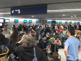 Stranded passengers at CDG Terminal 1, 22 December
