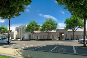 An architectural rendering of what the Mormon temple will look like in Le Chesnay. Photo: Intellectual Reserve Inc